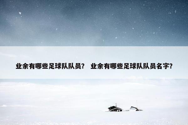 业余有哪些足球队队员？ 业余有哪些足球队队员名字？