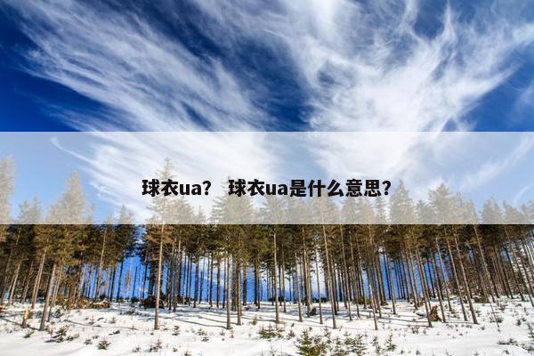 球衣ua？ 球衣ua是什么意思？