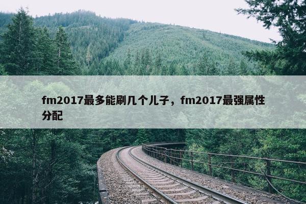 fm2017最多能刷几个儿子，fm2017最强属性分配