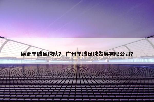 德正羊城足球队？ 广州羊城足球发展有限公司？