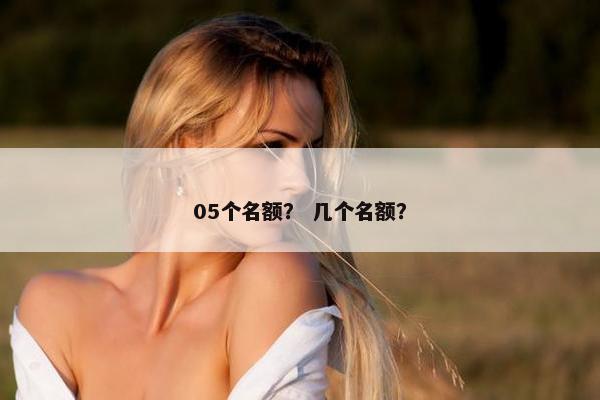 05个名额？ 几个名额？