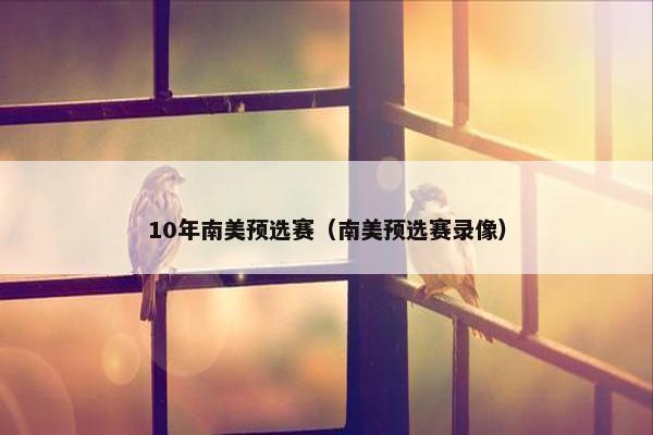 10年南美预选赛（南美预选赛录像）