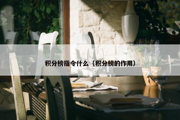 积分榜指令什么（积分榜的作用）