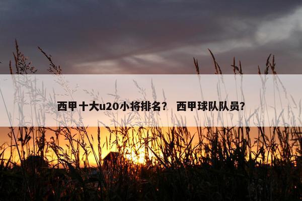 西甲十大u20小将排名？ 西甲球队队员？