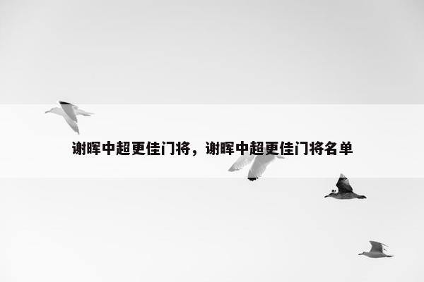 谢晖中超更佳门将，谢晖中超更佳门将名单