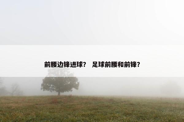 前腰边锋进球？ 足球前腰和前锋？