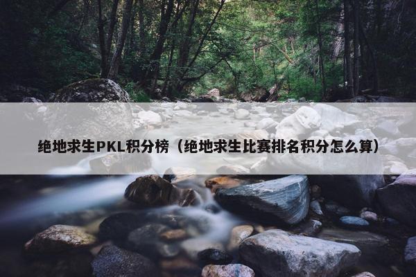 绝地求生PKL积分榜（绝地求生比赛排名积分怎么算）