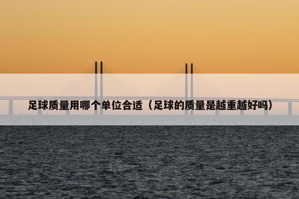 足球质量用哪个单位合适（足球的质量是越重越好吗）
