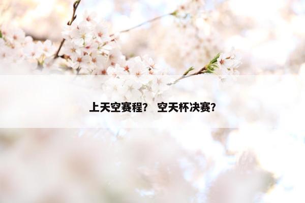 上天空赛程？ 空天杯决赛？