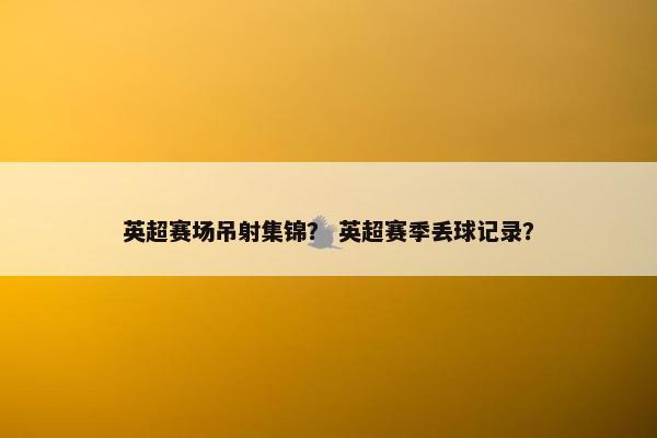 英超赛场吊射集锦？ 英超赛季丢球记录？