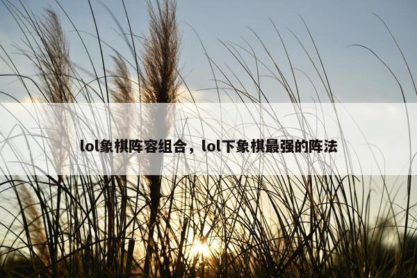 lol象棋阵容组合，lol下象棋最强的阵法