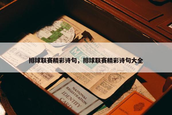 排球联赛精彩诗句，排球联赛精彩诗句大全