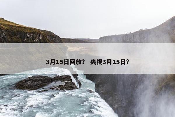 3月15日回放？ 央视3月15日？
