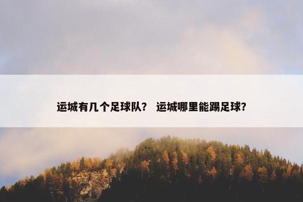 运城有几个足球队？ 运城哪里能踢足球？