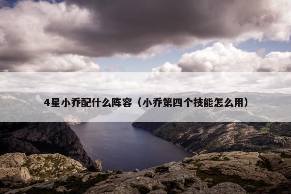 4星小乔配什么阵容（小乔第四个技能怎么用）