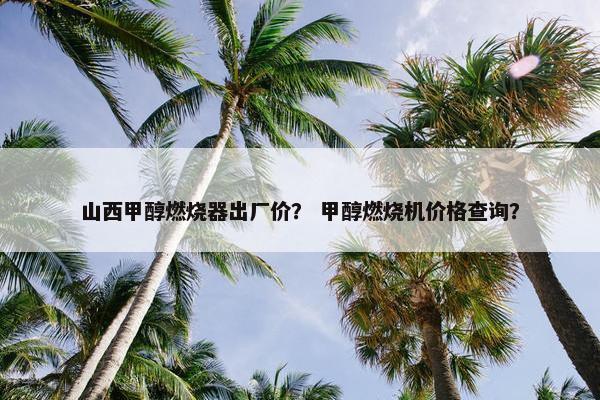山西甲醇燃烧器出厂价？ 甲醇燃烧机价格查询？