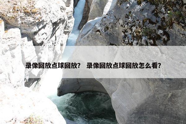 录像回放点球回放？ 录像回放点球回放怎么看？