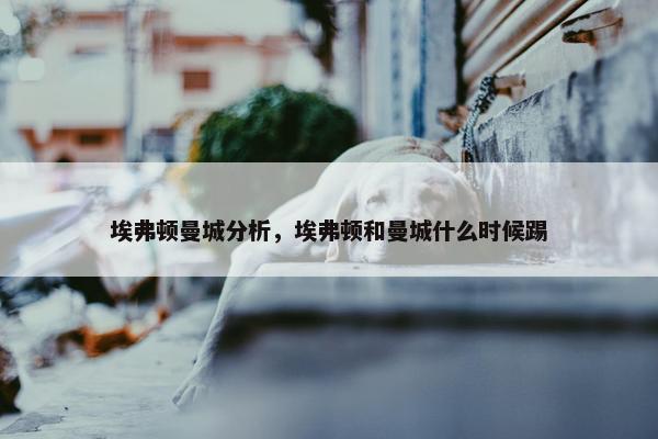 埃弗顿曼城分析，埃弗顿和曼城什么时候踢