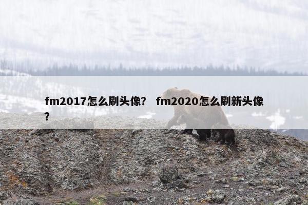 fm2017怎么刷头像？ fm2020怎么刷新头像？