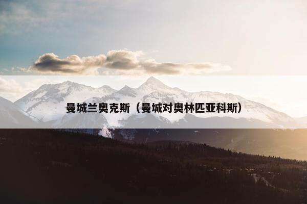 曼城兰奥克斯（曼城对奥林匹亚科斯）