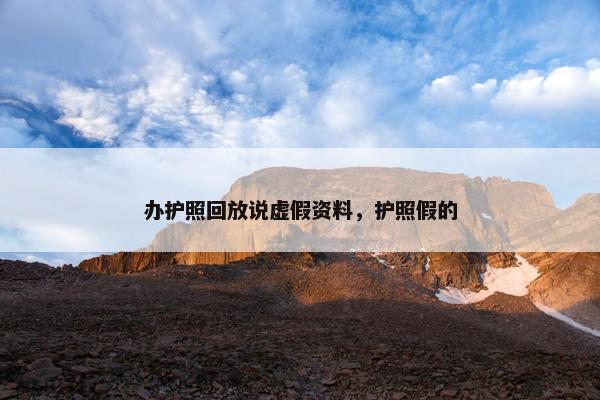 办护照回放说虚假资料，护照假的