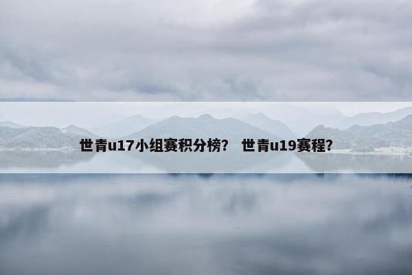 世青u17小组赛积分榜？ 世青u19赛程？