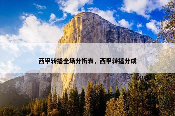 西甲转播全场分析表，西甲转播分成