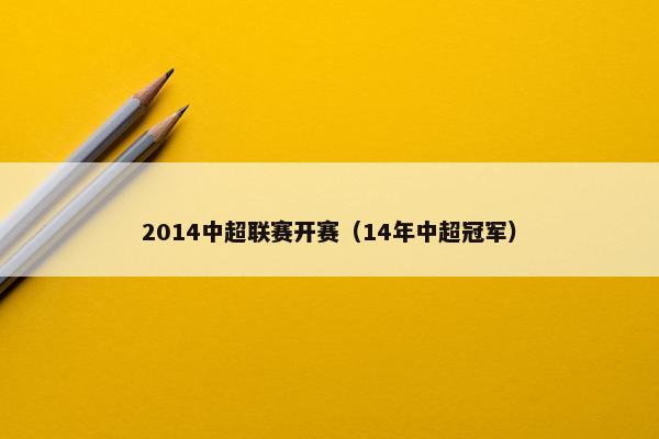 2014中超联赛开赛（14年中超冠军）