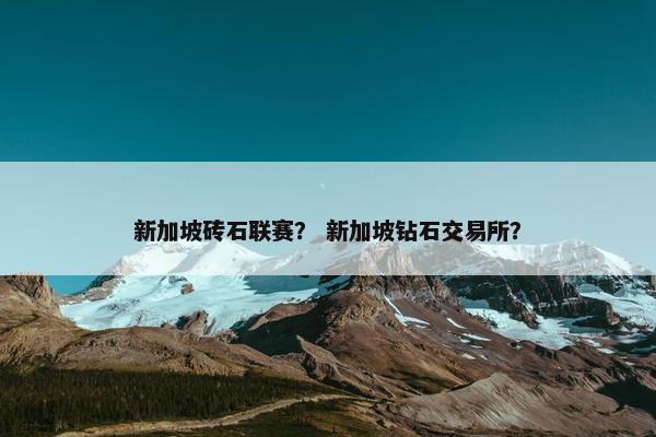 新加坡砖石联赛？ 新加坡钻石交易所？