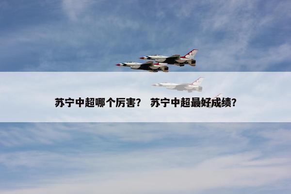 苏宁中超哪个厉害？ 苏宁中超最好成绩？
