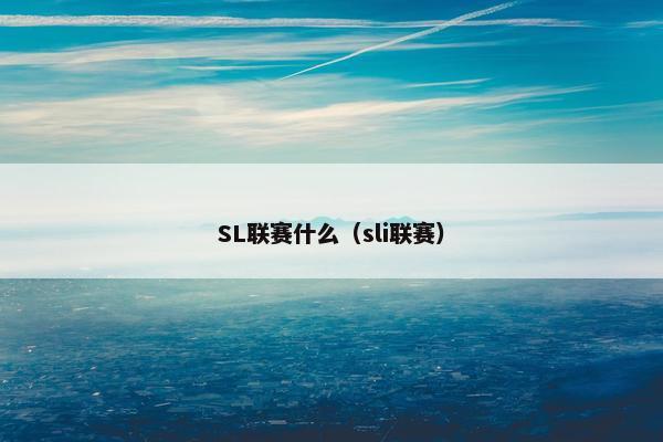SL联赛什么（sli联赛）