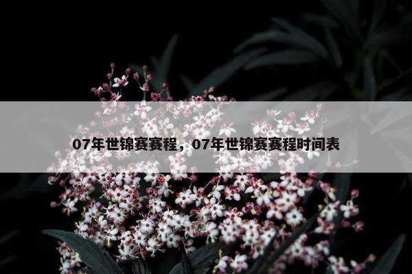 07年世锦赛赛程，07年世锦赛赛程时间表