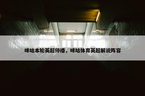 咪咕本轮英超停播，咪咕体育英超解说阵容