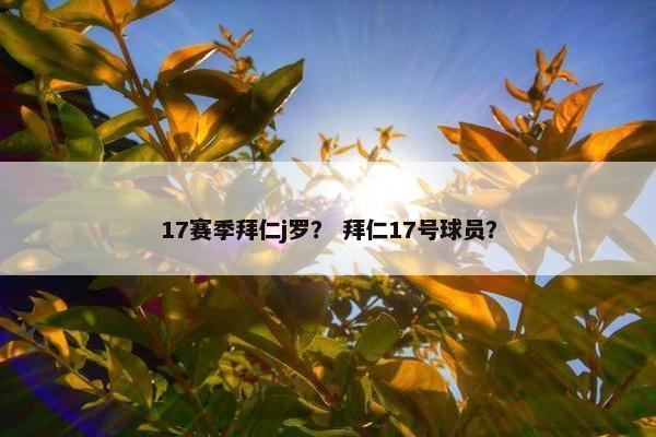 17赛季拜仁j罗？ 拜仁17号球员？