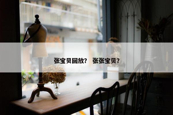 张宝贝回放？ 张张宝贝？