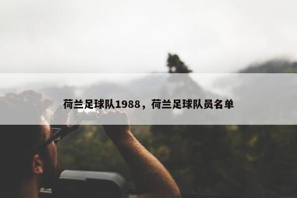 荷兰足球队1988，荷兰足球队员名单