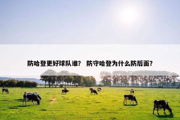 防哈登更好球队谁？ 防守哈登为什么防后面？