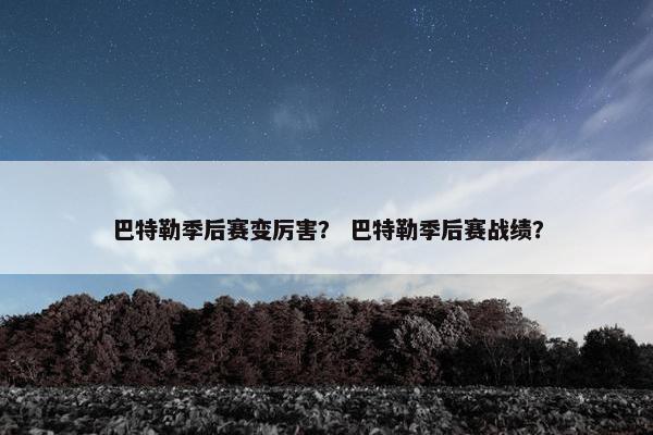 巴特勒季后赛变厉害？ 巴特勒季后赛战绩？