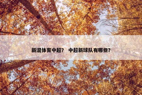新混体育中超？ 中超新球队有哪些？