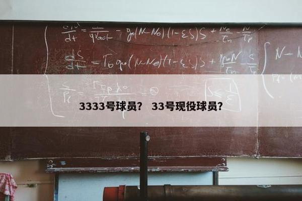 3333号球员？ 33号现役球员？