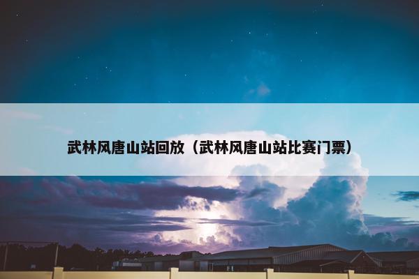 武林风唐山站回放（武林风唐山站比赛门票）