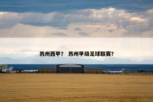 苏州西甲？ 苏州甲级足球联赛？