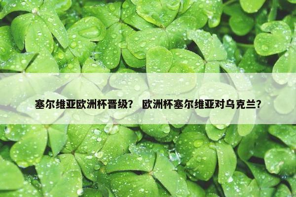 塞尔维亚欧洲杯晋级？ 欧洲杯塞尔维亚对乌克兰？