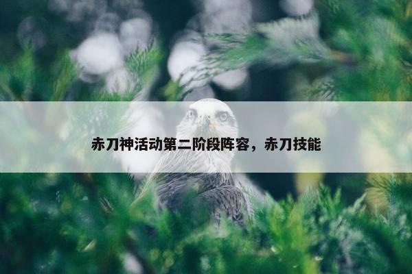 赤刀神活动第二阶段阵容，赤刀技能