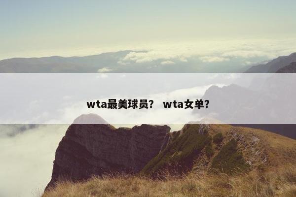 wta最美球员？ wta女单？
