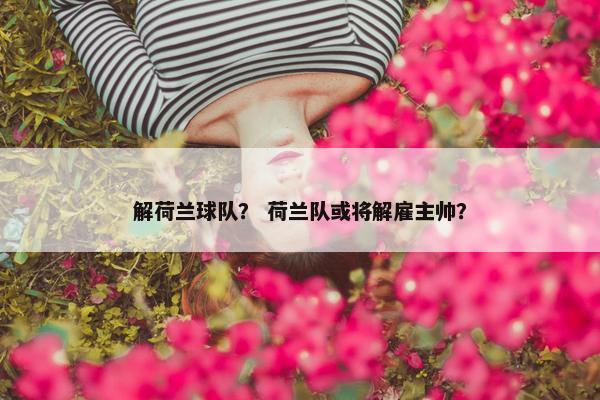 解荷兰球队？ 荷兰队或将解雇主帅？