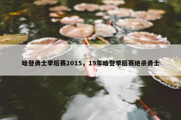 哈登勇士季后赛2015，19年哈登季后赛绝杀勇士
