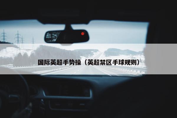 国际英超手势操（英超禁区手球规则）