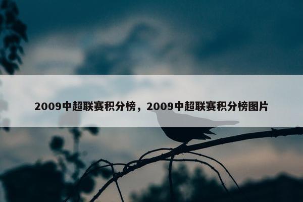 2009中超联赛积分榜，2009中超联赛积分榜图片