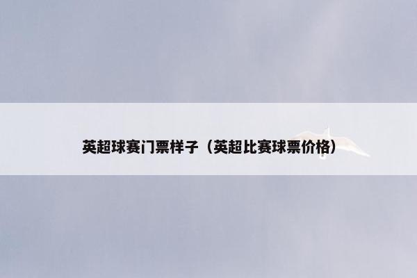 英超球赛门票样子（英超比赛球票价格）
